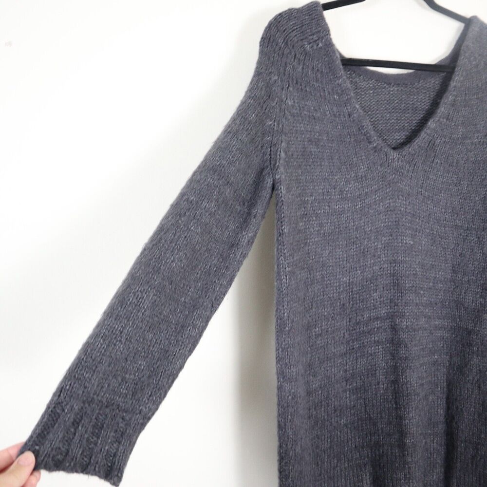See By Chloe US 8 Chunky Knit Sweater Dress Gray Low Back Mini - Picture 8 of 11